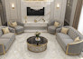 design a luxurious  interior with stylish furniture